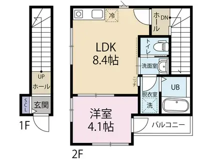 カーサ・マラビーリャ・湘南(1LDK/2階)の間取り写真