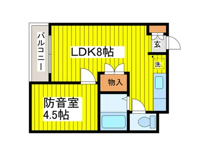 ムジカ・セ・ピアーチェ(1LDK/2階)の間取り写真