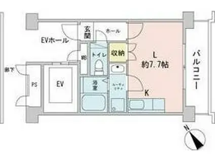 サニーヒルズ3番館(ワンルーム/4階)の間取り写真