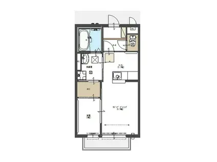 Yニシ3パナハイツ(1SK/1階)の間取り写真