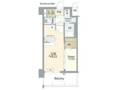 エスプレイス名古屋神宮前(1LDK/6階)の間取り写真