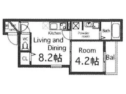 FDS吹田I番館(1LDK/3階)の間取り写真