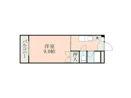 イーストレジデンス(1K/1階)の間取り写真