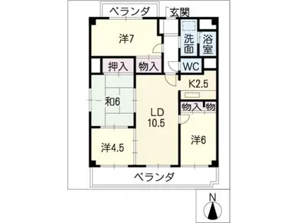ドエルクレストII(4LDK/1階)の間取り写真