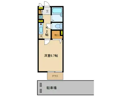 サンライフ(1K/1階)の間取り写真