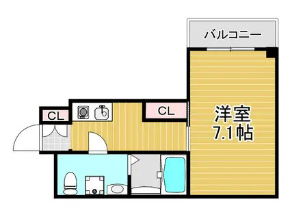 OPEN DOOR福島(1K/5階)の間取り写真