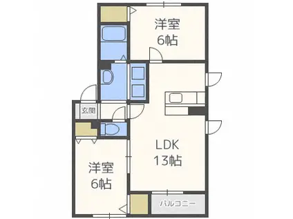 アメージングエステートI(2LDK/2階)の間取り写真