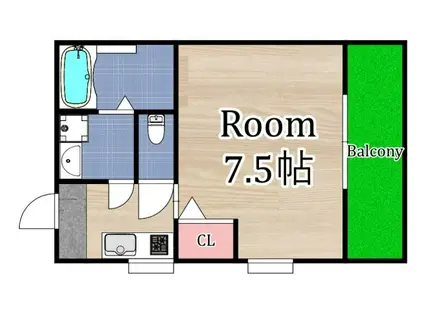 シャルム千林2番館(1K/1階)の間取り写真