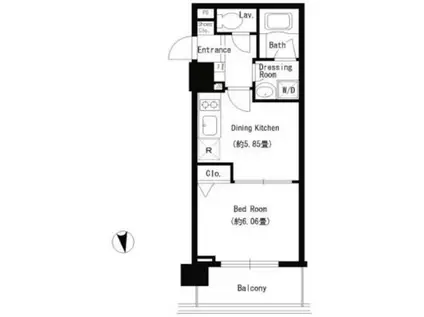 パークキューブ上野(1DK/4階)の間取り写真