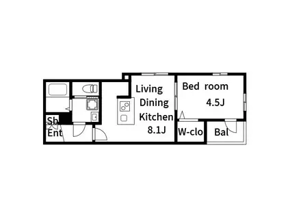 ジョワ・ドヴィーヴル(1LDK/3階)の間取り写真