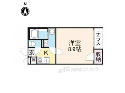 クレイノOOMURA(1K/1階)の間取り写真