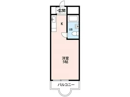 ビラ東海(ワンルーム/2階)の間取り写真