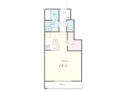 ソレイユ(ワンルーム/1階)の間取り写真