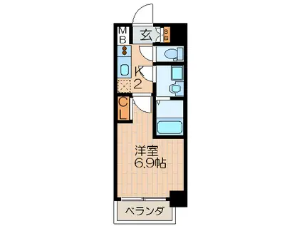 サムティ天王寺イースト(1K/4階)の間取り写真