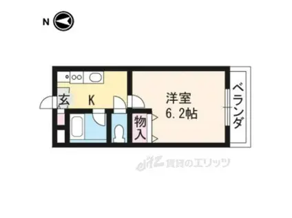 レジデンスひいらぎ(1K/1階)の間取り写真