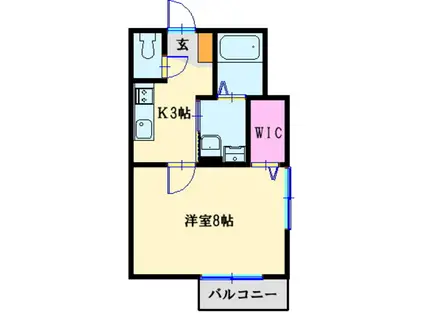 ブライト(1K/1階)の間取り写真