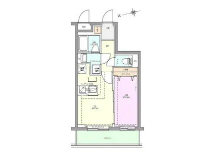 パティーナ練馬平和台(1DK/4階)の間取り写真