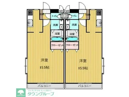 ペティート(ワンルーム/3階)の間取り写真