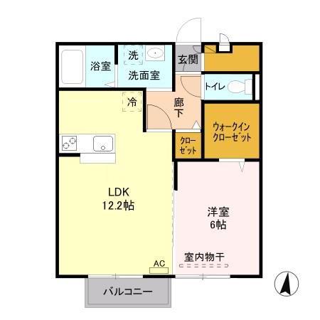グランラヴィール(1LDK/2階)の間取り写真