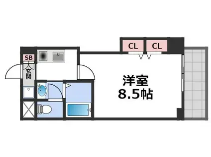 M´プラザ高井田(1K/3階)の間取り写真