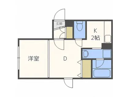 ブリックス南郷(1DK/1階)の間取り写真