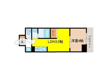 アスコット六丁の目(1LDK/2階)の間取り写真