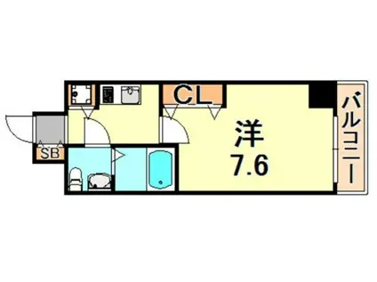 S-RESIDENCE神戸磯上通(1K/7階)の間取り写真