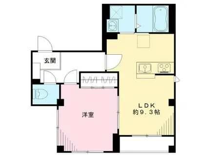 エバラフラット(1LDK/2階)の間取り写真