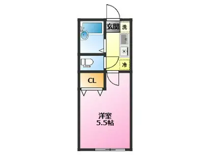 コーポドルチェ(1K/1階)の間取り写真