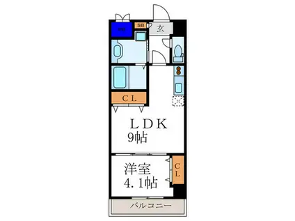 ビクトワール西大路御池(1LDK/7階)の間取り写真