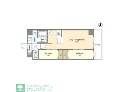 アルファコート梅島(2LDK/5階)の間取り写真