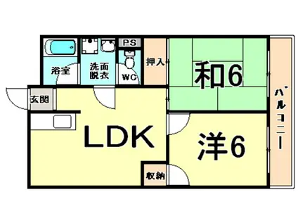 ベリオ武庫(2LDK/3階)の間取り写真
