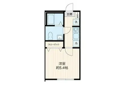 岩井町テラス(1K/2階)の間取り写真