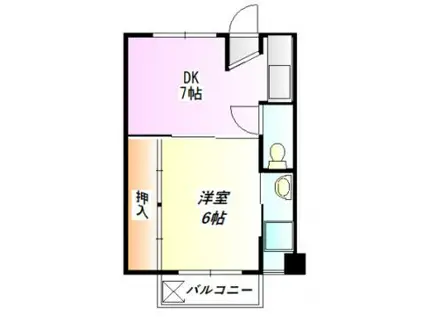 ビレッジハウス沢野本2号棟(1DK/1階)の間取り写真