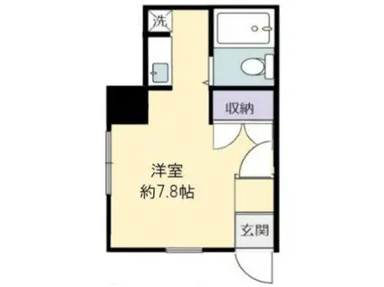 コーポ松飛台(ワンルーム/1階)の間取り写真