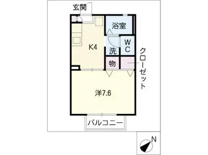 グレース朝岡(1K/1階)の間取り写真