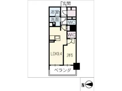 オープンレジデンシア丸の内 THE COURT(1LDK/10階)の間取り写真