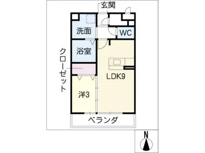 ボヌール(1LDK/3階)の間取り写真