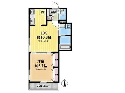 藤沢市片瀬海岸1丁目(1LDK/3階)の間取り写真
