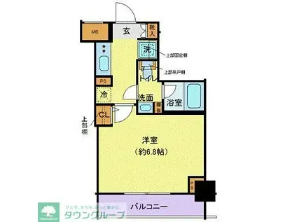 クレヴィスタ大森(1K/8階)の間取り写真