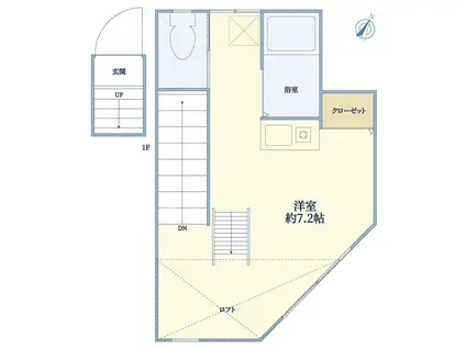 パークフラット(ワンルーム/2階)の間取り写真