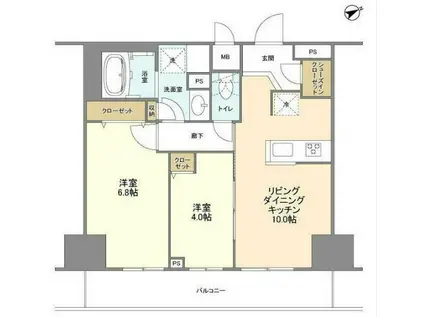 BLESS蔵前 BLESS蔵前(2LDK/8階)の間取り写真