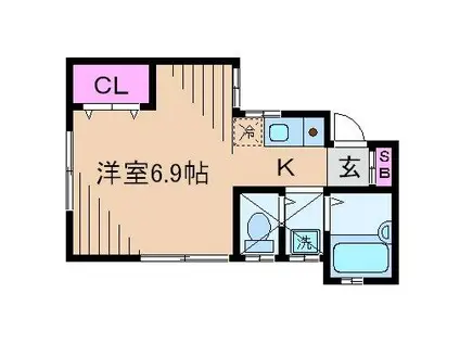 ウインズ菊名(ワンルーム/2階)の間取り写真