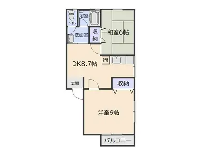 セントポーリア(2DK/2階)の間取り写真