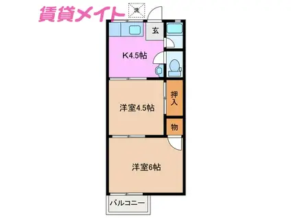 DAYTONA(2K/2階)の間取り写真