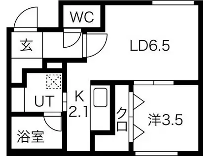 MAISON RIEL学園前(1LDK/2階)の間取り写真