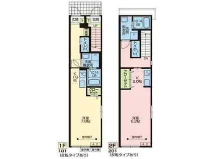 ルミエール(1K/1階)の間取り写真