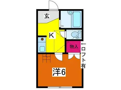 メゾン・ルミナーレ(1K/2階)の間取り写真