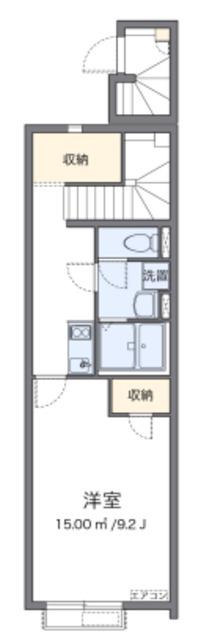 クレイノGARDEN 丘 II(1K/2階)の間取り写真