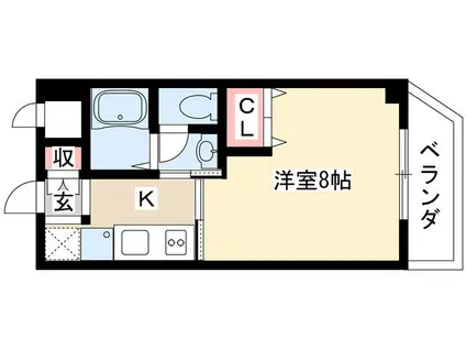 サンハイム長久手(1K/3階)の間取り写真